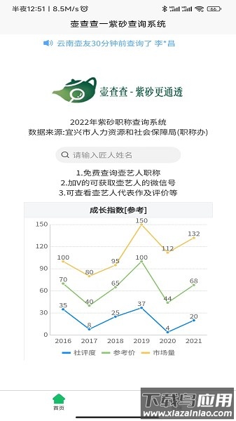 壶查查紫砂壶职称信息查询系统截图1