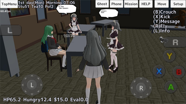 校园女生模拟器英文版(SchoolGirls Simulator)截图3