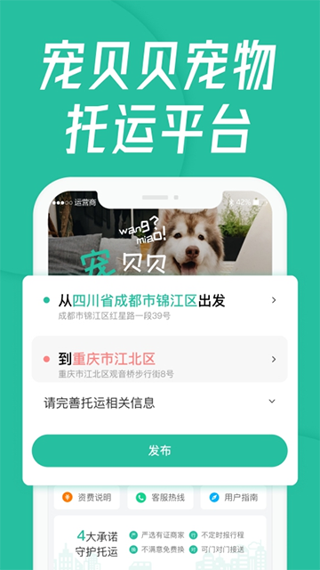 宠贝贝宠物托运平台app截图1