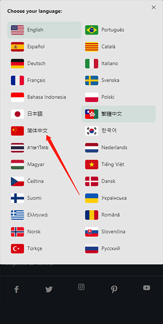 中文选项示意图