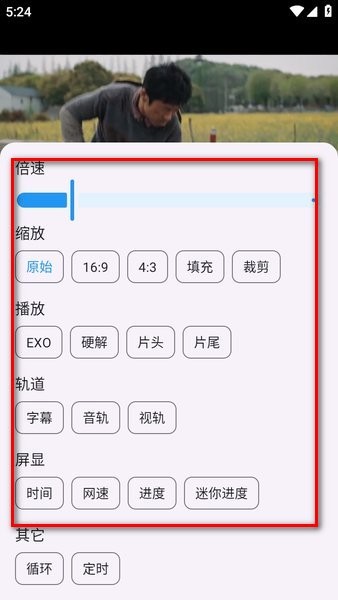参数调整选项