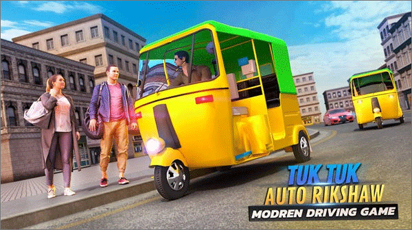 城市三轮车驾驶游戏(New Tuk Tuk Auto Rickshaw)截图1