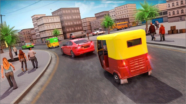 城市三轮车驾驶游戏(New Tuk Tuk Auto Rickshaw)截图3