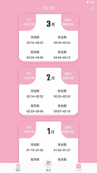 女生例假记录app截图2