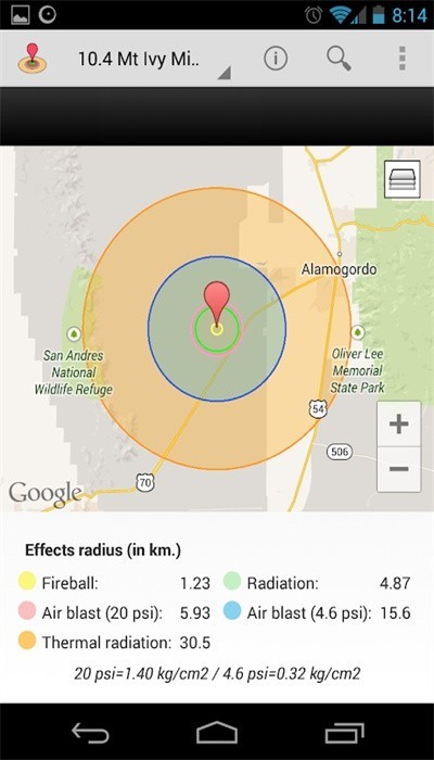核弹计算器软件(NukeBlast)截图2