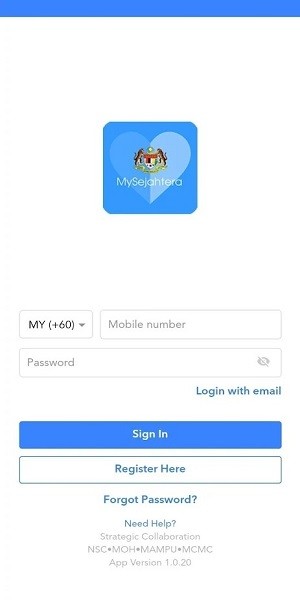 mysejahtera最新版本(马来西亚健康码)截图1