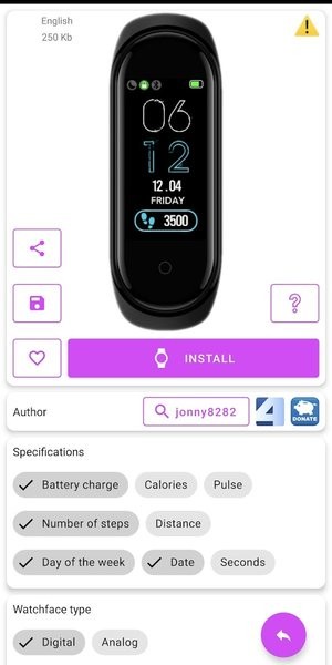 Mi Band 4 watchfaces app截图2