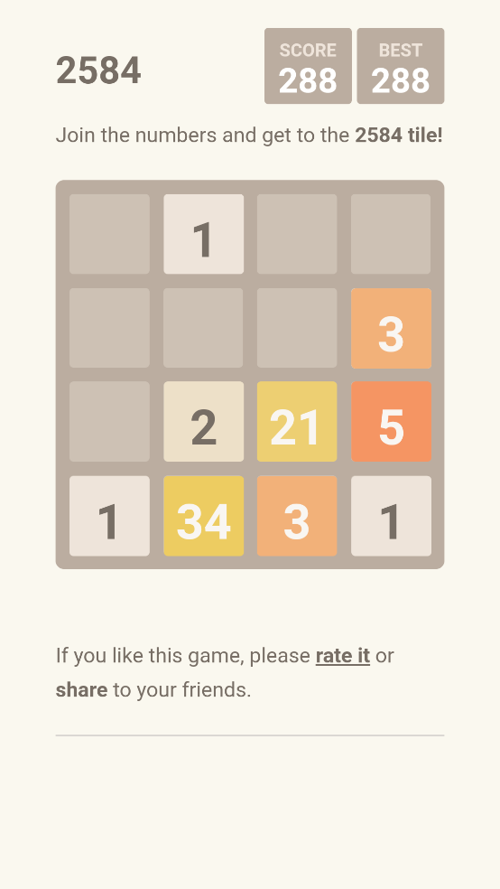 2048斐波那契游戏截图3