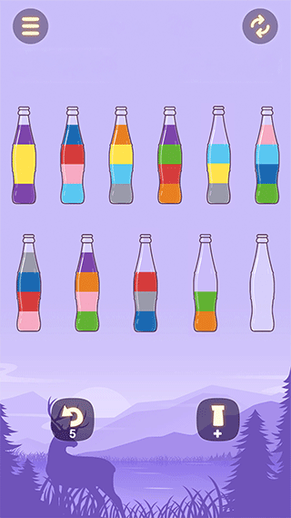 倒来倒趣倒水颜色分类游戏截图