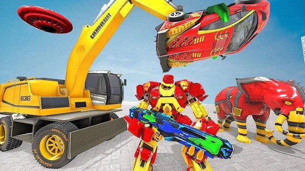 机器人变形挖掘机3b机甲救援游戏最新版截图1