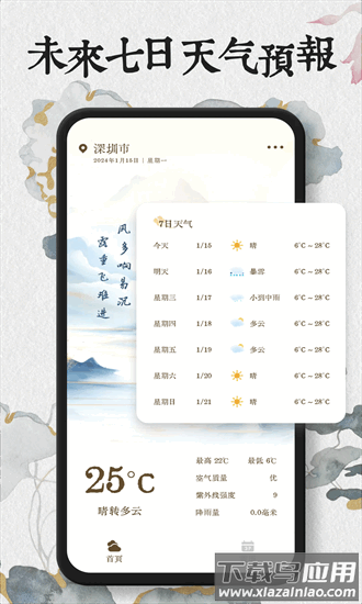 知心每日天气预报app截图