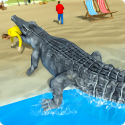 鳄鱼海滩攻击模拟器手机版(Hungry Crocodile Attack 3D)