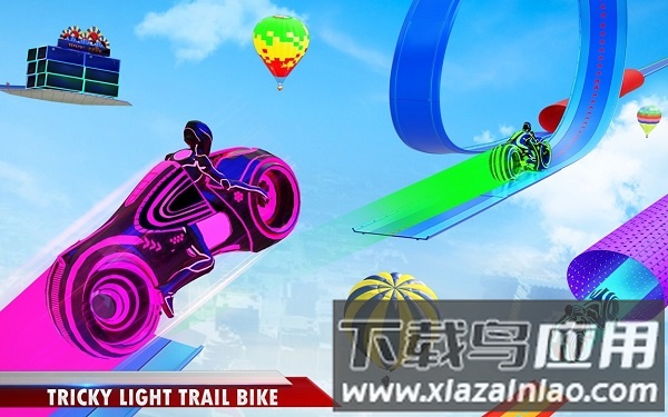 超级坡道摩托车汉化版(Light Bike Stunt)截图