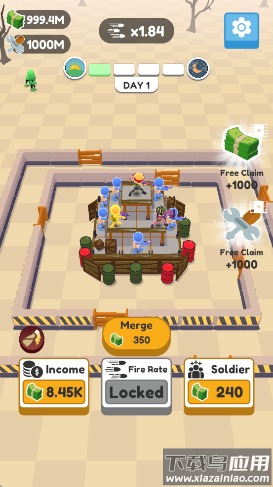 堡垒卫士游戏无限金币版(Defend City Merge Shoot Idle)截图2