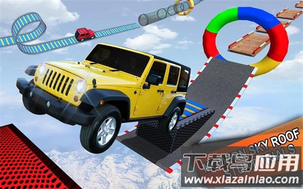 吉普车特技驾驶游戏(Impossible Jeep Offroad Stunt Drive)最新版截图3