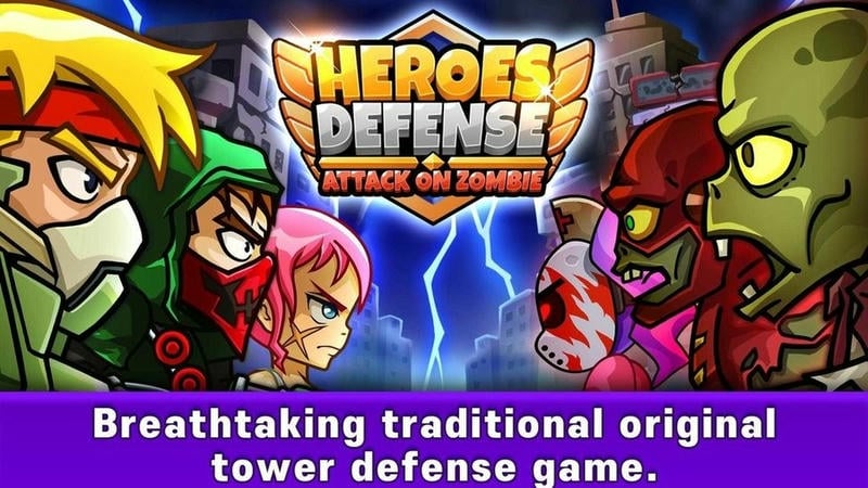 塔防进击的僵尸无限金币红钻(Heroes Defense: Attack Zombie)最新版截图1