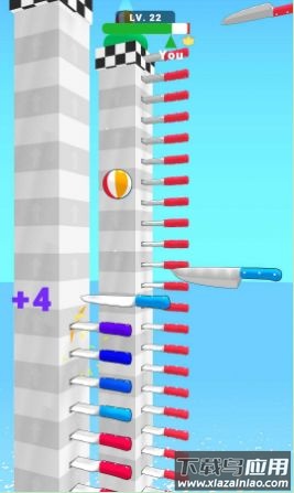 带球飞刀赛游戏(Ball Up Knife Racing)最新版截图1