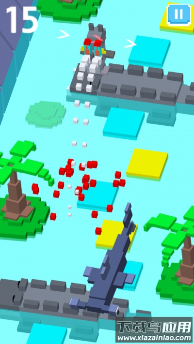 像素世界躲避鲨鱼截图1