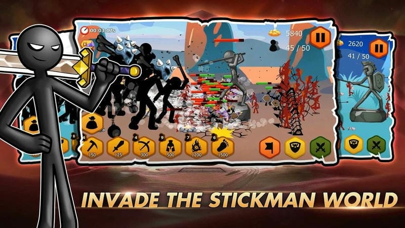 火柴人战争传奇免广告版(Stickman Battle)截图2