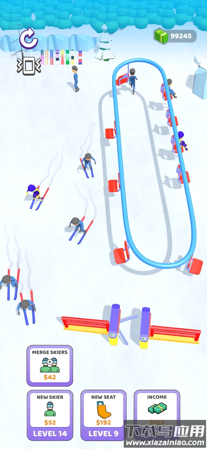 滑雪缆车点击器游戏下载安装(Ski Lift Clicker)截图1