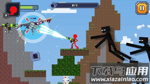 红色火柴人在工艺世界游戏(Stick Craft)截图4