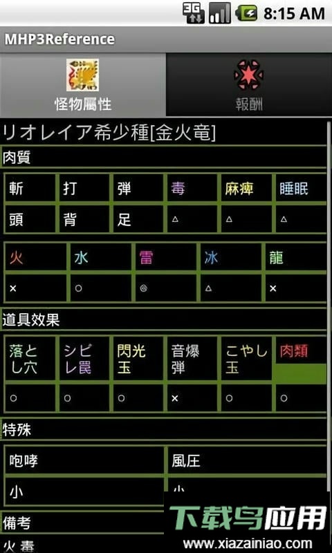怪物猎人p3数据库离线版(mhp3reference)截图1