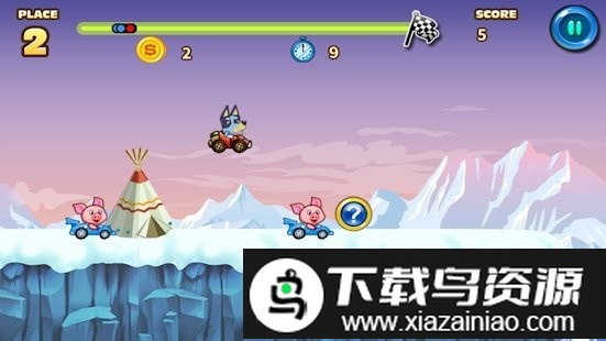蓝狗汽车游戏(bluey dog racing)截图1